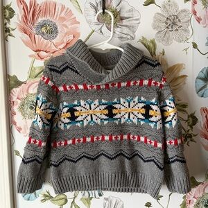 Gymboree Gray Knit Sweater with Colorful Accents
